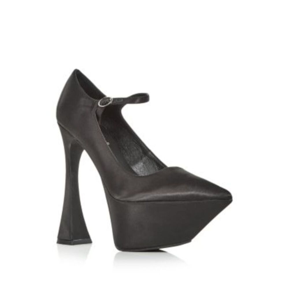 JEFFEREY CAMPBELL Womens Black 2" Platform Siouxsie Toe Flare Pumps Shoes 6 M